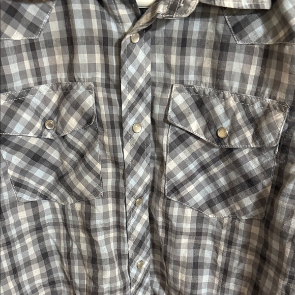Wrangler Gray Two Tone Checkered Shirt - Picture 5 of 5